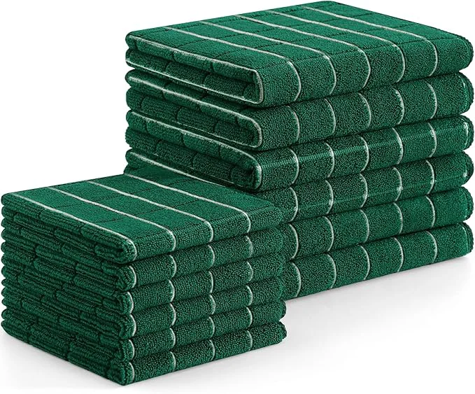 Selected Homaxy Microfiber Kitchen Towels and Dishcloths Set 12 Pack Soft and Absorbent Dish Hand Towels Bulk 28 x 16 Inch 12 x 12 Inch Quick Drying Rags for Washing Dishes Dark GreenAbout ThisOverview Comfortable