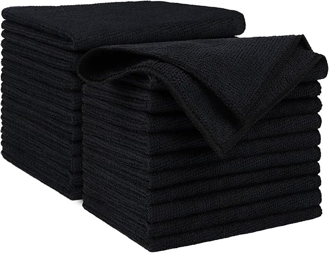 Traditional AIDEA Microfiber Cleaning Cloth Black 20PK Microfiber Towels for Cars Premium Car Cloth Dusting Cloth Lint Cleaning Rags for SU House Kitchen Window Workshops 12×12 About ThisOverview Organic