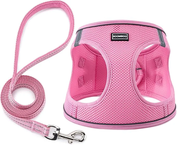 Sustainable BOOMIBOO Dog Harness with Leash Set No Pull Adjustable Reflective Step-in Elegant