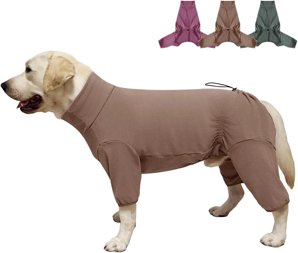 Unique Dog Pyjamas PJS Sweater Clothing and Home Clothing Suitable for Medium to Large Breeds of Dogs Dog Neutering Suits Extra-Large Stretch Fabric Four-Legged Clothes Thickened Coffee 2XL Refined