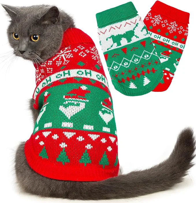 Traditional Stretchy Cat Christmas Sweater Trusted