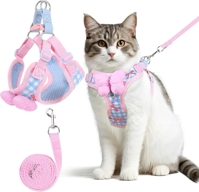 Excellent Cat Vest Harness and Leash Set for Walking Escape Proof Adjustable Kitten High-Grade