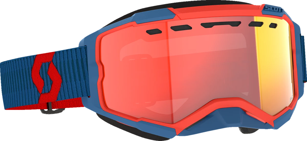 Eco-Friendly SCOTT Fury Snow Cross Goggle - Dark Blue Neon Red - Light Sensitive Red Chrome 278604-7698341 Carefully Designed