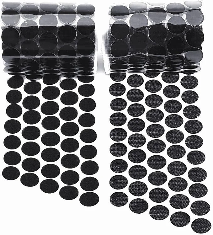 Traditional Self Adhesive Dots Strong Adhesive 1200pcs 600 Pairs 0.59 inch Diameter Sticky Back Hook Nylon Loop Strips with Waterproof Sticky Glue Tapes for Classroom Office Home Black About ThisOverview Proven