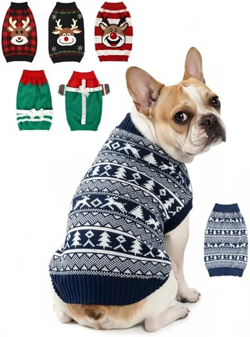 Safe Dog Christmas Sweater Soft Warm Pet Clothes Coat Innovative