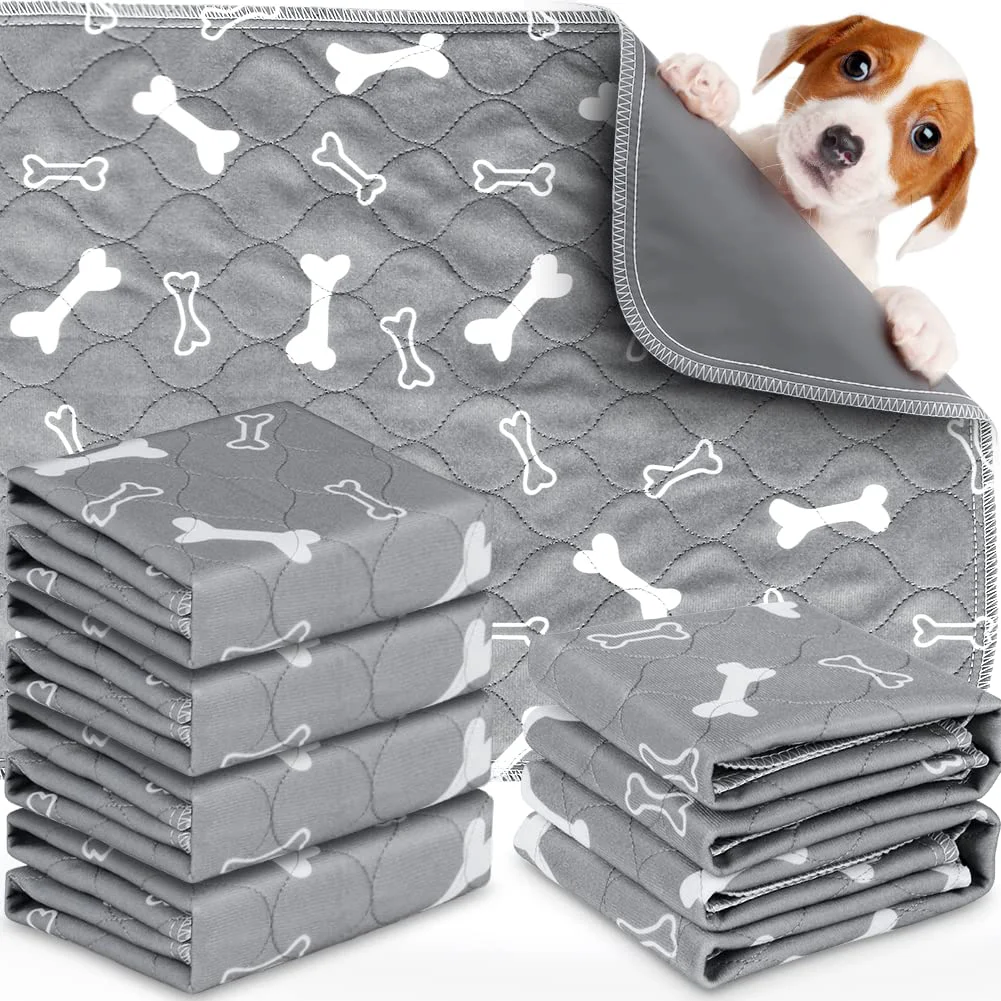Recyclable Wortade 6-Pack Washable Dog Pee Pads 24 x 16 in – Reusable Waterproof Potty Pads Eco-Friendly