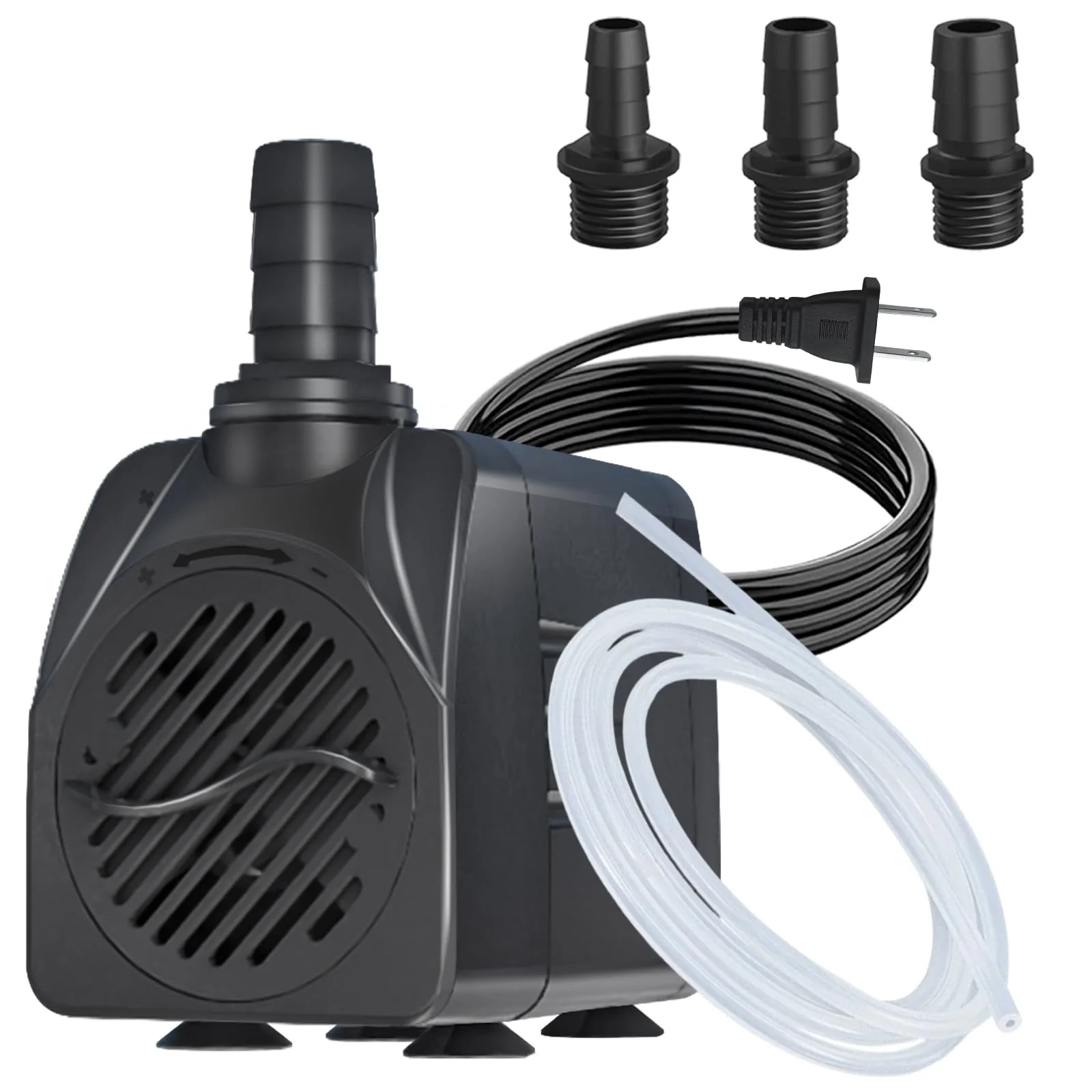 Green Zoronk 400GPH Auto-Shut-Off Submersible Pond Pump – Ultra Quiet 1500L H 25W 6.5ft Lift 3 Nozzles Selected