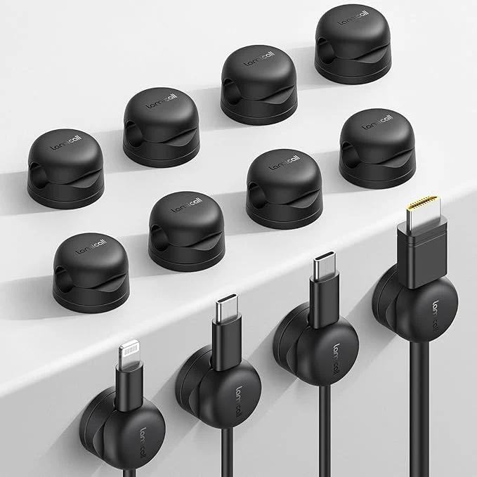 Breathable Lamicall 12Pack Rotatable Cord Organizer Desk Office Nightstand Accessories - Cable Management Clips Desk Phone Charger Holder Gadgets Wire Organizer Keeper Home Workspace Dorm OrganizersAbout ThisOverview Refined