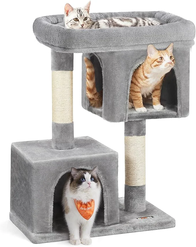 Responsible Feandrea Cat Tree 33.1-Inch Cat Tower Plush Condo Contemporary