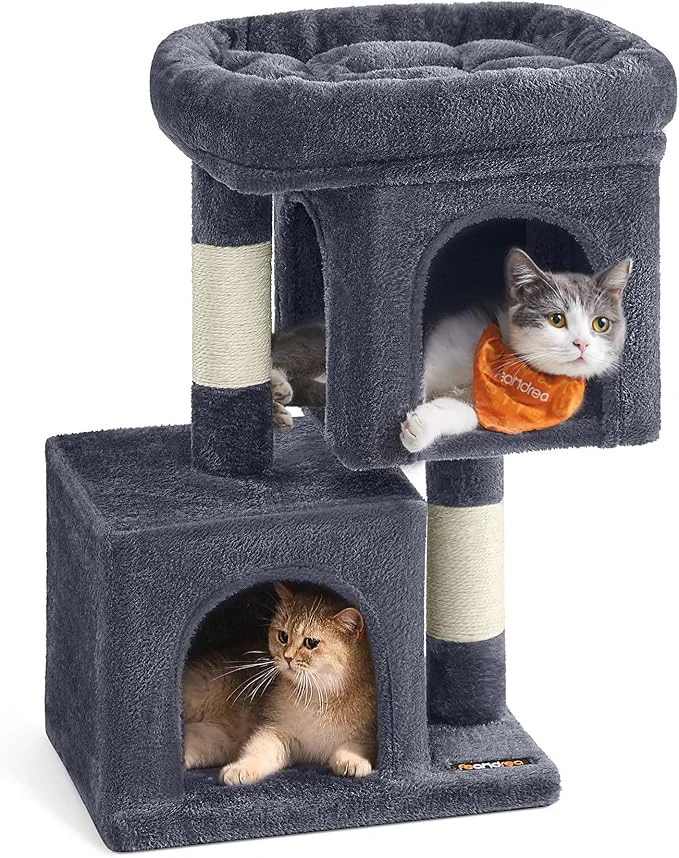 Reusable Feandrea Cat Tree 26.4-Inch Cat Tower Plush Condo Soft