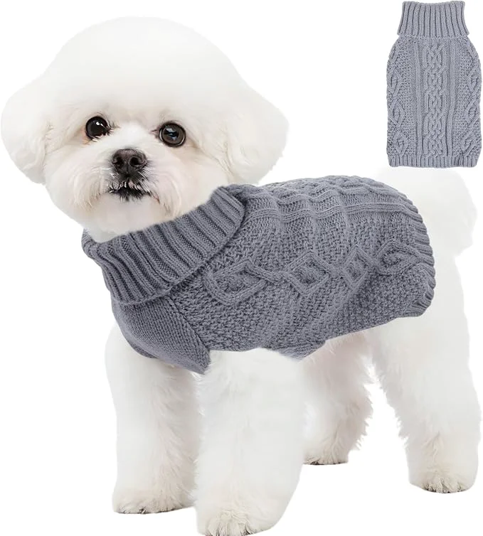 Top-Quality Dog Sweaters for Small Dogs Winter Dog Clothes Turtleneck Knit Puppy Sweater Unique