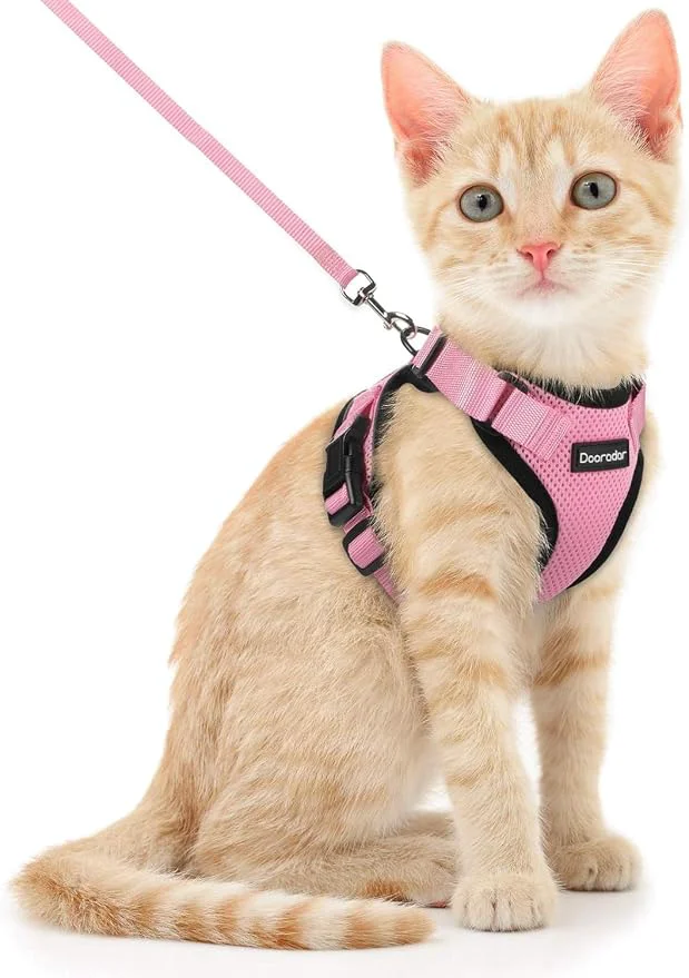 Artisan Dooradar Cat Harness and Leash Set Escape Proof Safe Adjustable Kitten Vest Fast