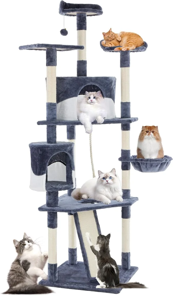 Sophisticated Sweetcrispy 79 inch Cat Tree Tower Large Multi Level Cats Climbing Tower Casual