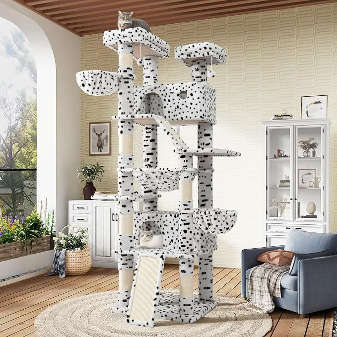 Solid SHA CERLIN 81in Multi-Level Tall Cat Tree Tower Certified