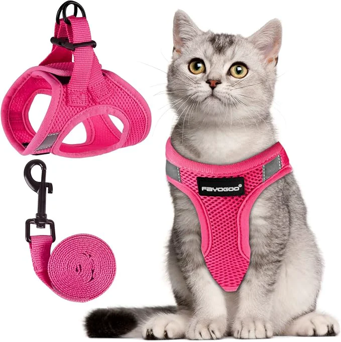 Effective FAYOGOO Cat Harness Cat Leash and Harness Set High-End