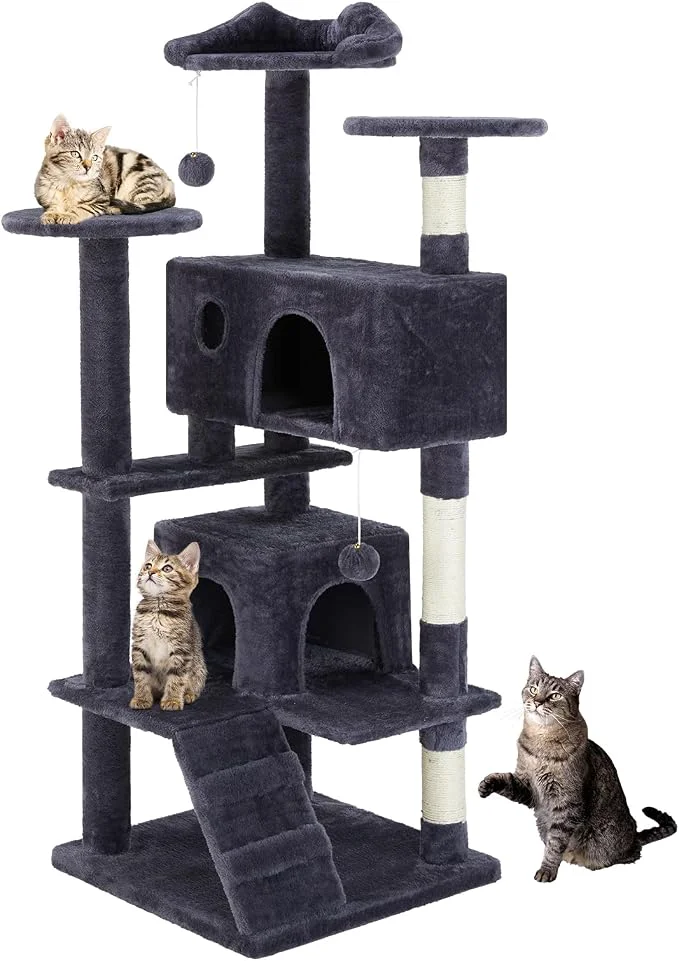 Refined Sweetcrispy 54 Inch Cat Tree Tower Indoor Cat Condo Consistent
