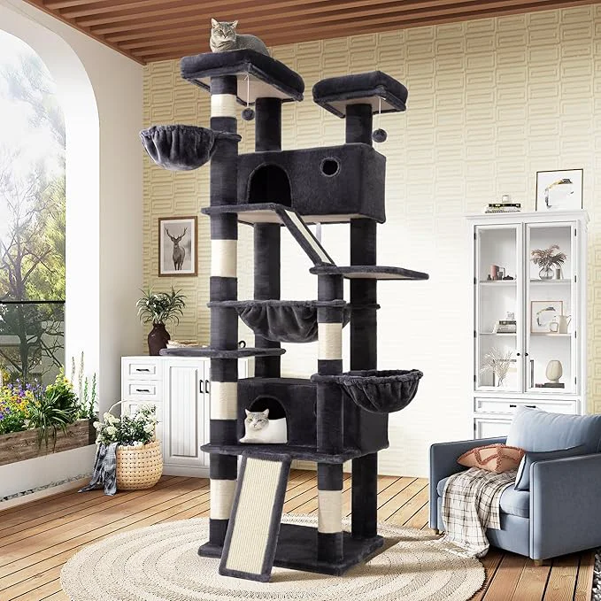 Reliable SHA CERLIN 81in Multi-Level Tall Cat Tree Tower Comfortable