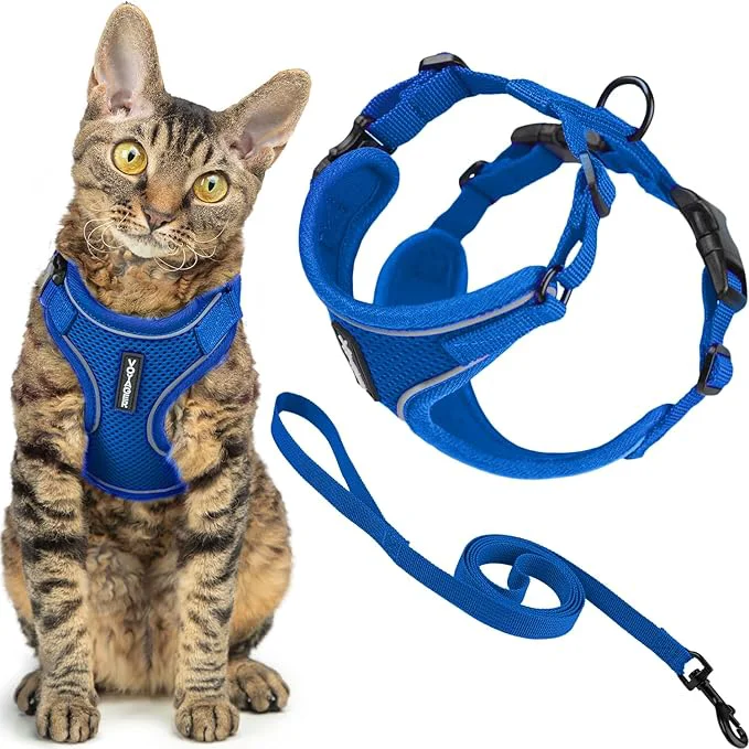 Top-Quality Voyager Escape-Proof Step-in Lock Cat Harness 5ft Neoprene-Handle Leash Set Contemporary