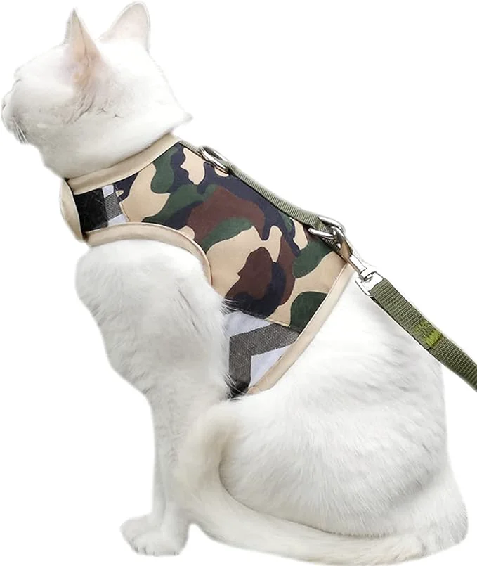 Detailed Cat Harness and Leash Set for Walking Escape Proof Adjustable Cat Vest Harness Fine