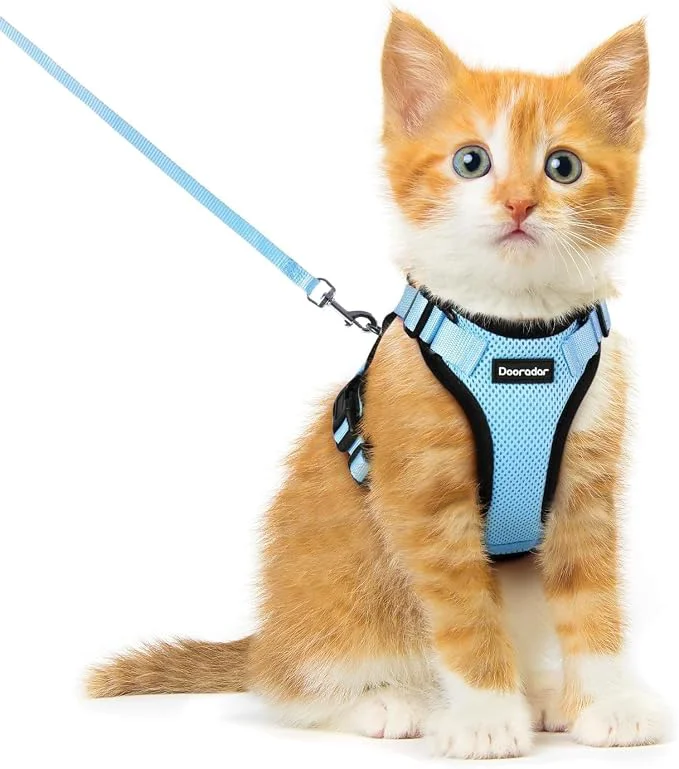 Elite Dooradar Cat Harness and Leash Set Escape Proof Safe Adjustable Kitten Vest Original Design