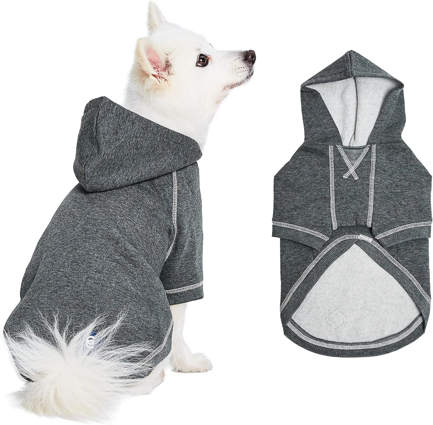 Carefully Designed Blueberry Pet Essentials Soft Comfy Better Basic Cotton Blend Dog Hoodie Sweatshirt in Charcoal Grey Back Length 24 Pack of 1 Jacket for Dogs Luxury