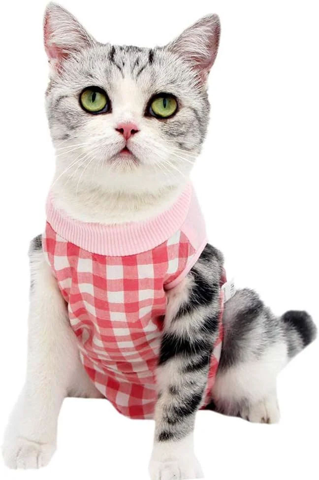 Fashionable Cat Recovery Suit for Abdominal Wounds or Skin Diseases Cat Onesie for Cats Natural
