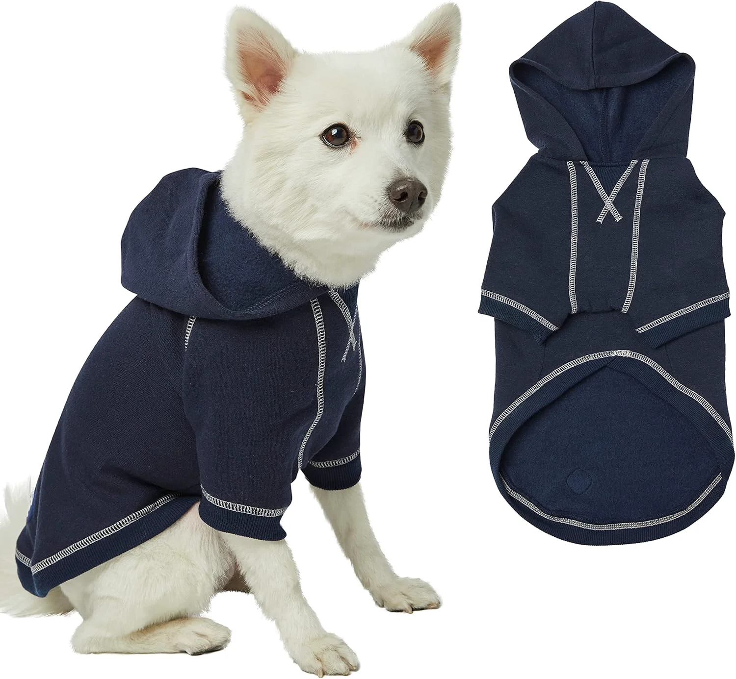 Certified Blueberry Pet Essentials Dog Hoodie – 26 inch Cotton‑Blend Sweatshirt with Hood Midnight Blue Machine‑Washable Small‑Dog Jersey Environmentally Friendly
