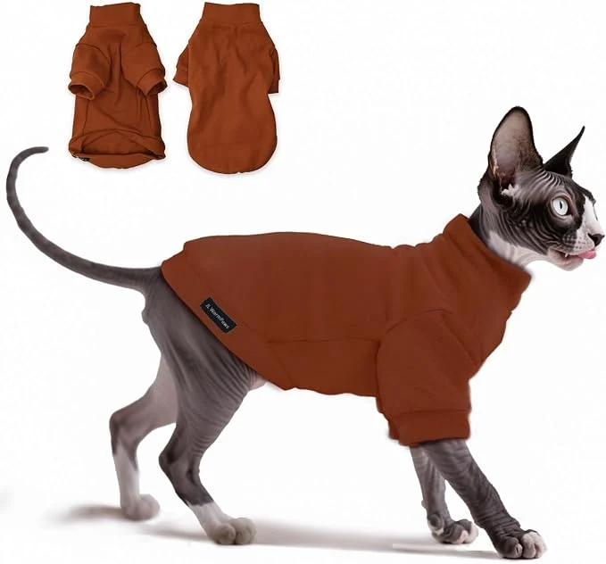 Premium Material Fleece Sphynx Cat Clothes Soft Hairless Cat Clothes Pullover Cat Sweater Elite