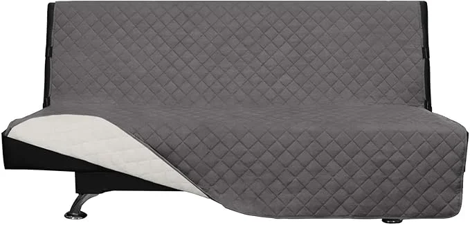 Convenient Easy-Going Futon Sofa Slipcover Reversible Sofa Cover Armless Futon Cover Furniture Protector Couch Cover Water Resistant Pets Kids Children Dog Cat Futon Gray Ivory About ThisOverview Efficient