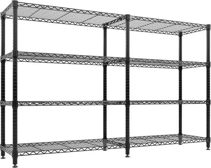 Flexible Garvee 70.8 W Storage Shelves Metal Shelving Unit 4-Tier Heavy Duty Wire Shelving L-Shaped Storage Rack with Adjustable Shelf for Pantry Kitchen Corner Bedroom 1100 LBS CapacityAbout ThisOverview Organic