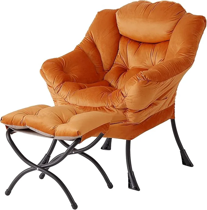 Top-Quality Welnow Lazy Chair with Ottoman Modern Lounge Accent Chair with Armrests and a Side Pocket Leisure Sofa Armchair Reading Armchair with Footrest for Small Space Corner ChairAbout ThisOverview Minimalist