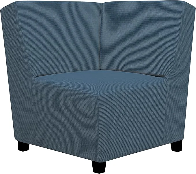 Excellent Easy-Going Stretch Sectional Corner Sofa Slipcover 1-Piece Couch Sofa Cover Furniture Protector Soft with Elastic Bottom for Kids Pet Spandex Jacquard Fabric BluestoneAbout ThisOverview Verified