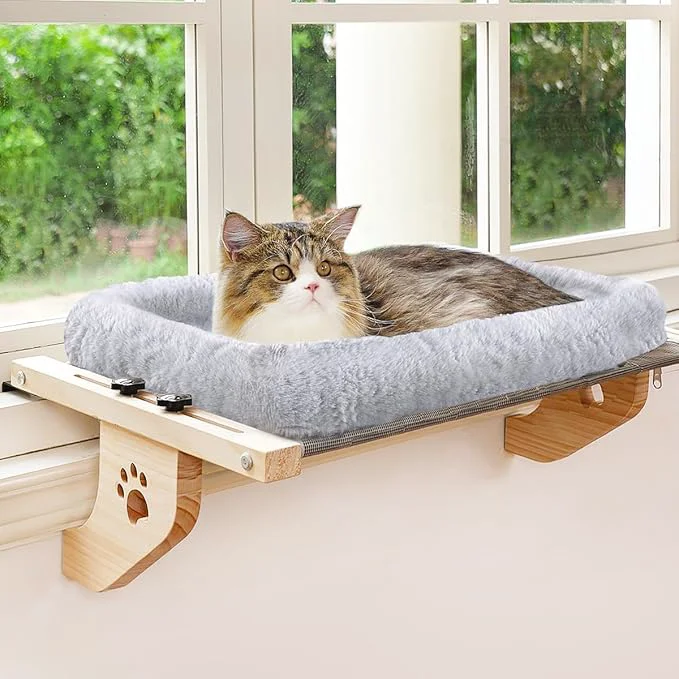 Sustainable AMOSIJOY Cat Sill Window Perch Sturdy Hammock Window Seat Soft