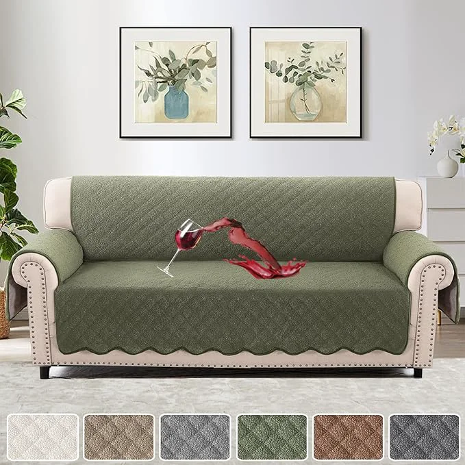 Classic H.VERSAILTEX Waterproof Quilted Couch Covers Non Slip Sofa Covers Protector Slipcovers for Dogs Covers for 3 Cushion Couch Sofa Pet Furniture Protector Modern Fleece Fabric Sofa Tea Tree About ThisOverview Optimized