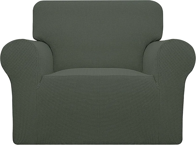 Easy-Going Stretch Chair Sofa Slipcover 1-Piece Couch Sofa Cover Furniture Protector Soft with Elastic Bottom for Kids Pet. Spandex Jacquard Fabric Small Checks Chair Olive Green About ThisOverview Minimalist