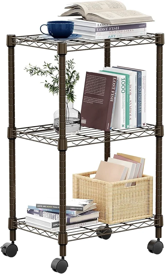 Proven 3 Tier Shelf Metal Storage Shelves Wire Rack Closet Organizers with Wheel for Garage Kitchen Bathroom Laundry Brown 11.8 D x 17.7 W x 29.8 HAbout ThisOverview Fashionable