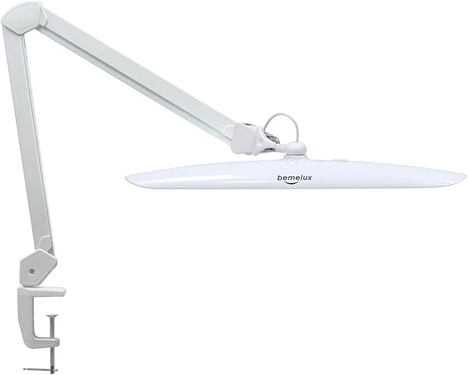 Top-Quality 117PCS LED Clamp Desk Lamp 20 Inch Metal Swivel Arm with Protective Casing 2200 Lumens Dimmable Task Lamp for Reading Office Work Sewing Study and Crafts White About ThisOverview Excellent