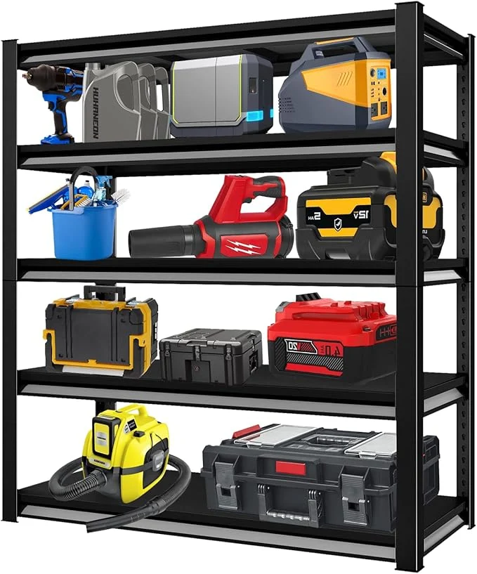 Environmentally Friendly 48''W Garage Shelves Heavy Duty - 2 750Lbs Steel Metal Adjustable Utility Storage Shelving Rack Units 48 W x 18 D x 78 H 5 Tier BlackAbout ThisOverview Sustainable