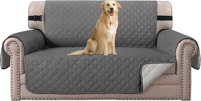 Certified H.VERSAILTEX Loveseat Protector for Dogs Pets Loveseat Slipcover Quilted Furniture Protector with Non Slip Elastic Strap Water Resistant Loveseats Seat Width to 46 Loveseat Charcoal Grey About ThisOverview High-End