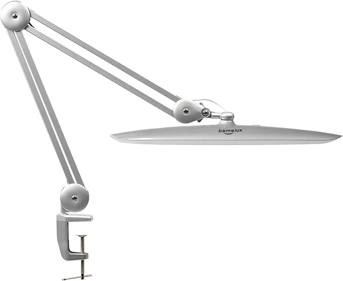 Fast LED Desk Lamp with Clamp Dimming Task Lamp for Reading Desktop Office Workbench Table Architect Sewing Study Home Craft 117PCS LEDs 2200 Lumens 20 Inch Metal Swivel Arm Work Lamp Silver About ThisOverview Relaxed