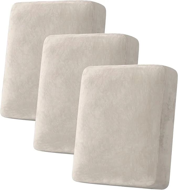 Contemporary H.VERSAILTEX Velvet Stretch Couch Cushion Cover Plush Cushion Slipcover for Chair Loveseat Sofa Cushion Furniture Protector Seat Cushion Sofa Cover 3 Piece Sofa Cushion Covers French Oak About ThisOverview Enhanced
