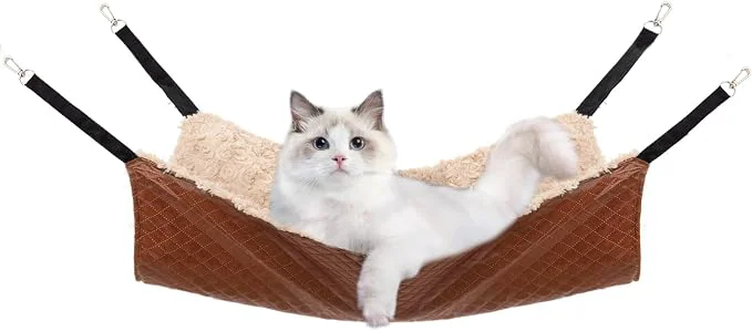 Crafted JOYELF Cat Hammock Bed Large Reversible Cat Cage Hammock Hanging Soft Pet Bed Elegant