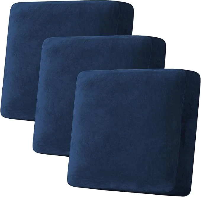 Practical H.VERSAILTEX Velvet Stretch Couch Cushion Cover Plush Cushion Slipcover for Chair Loveseat Sofa Cushion Furniture Protector Seat Cushion Sofa Cover 3 Piece XL Sofa Cushion Covers Navy About ThisOverview Dependable