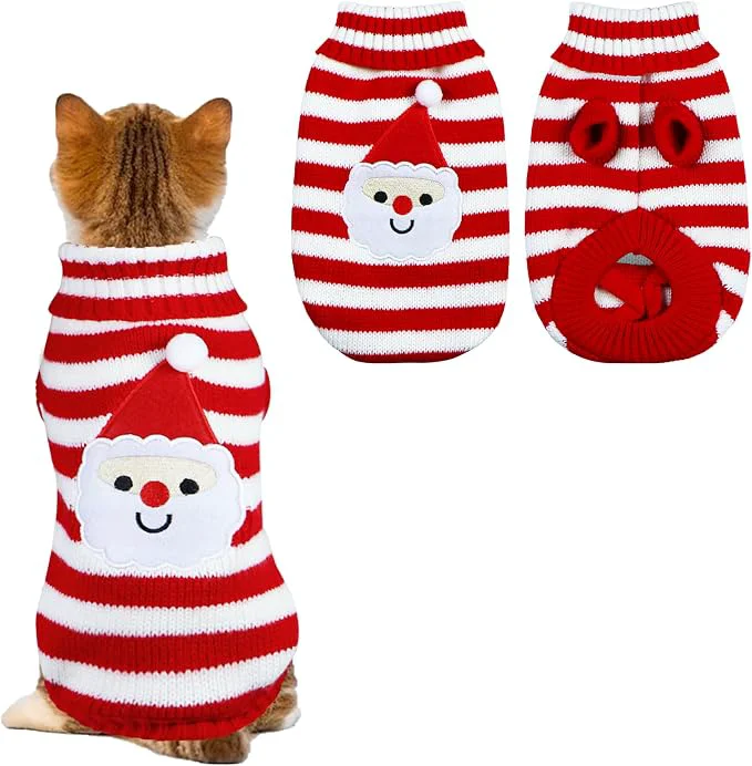 Classic Cat Dog Christmas Sweater Pet Winter Warm Coat Pajamas Small Dog Sweaters Artisan