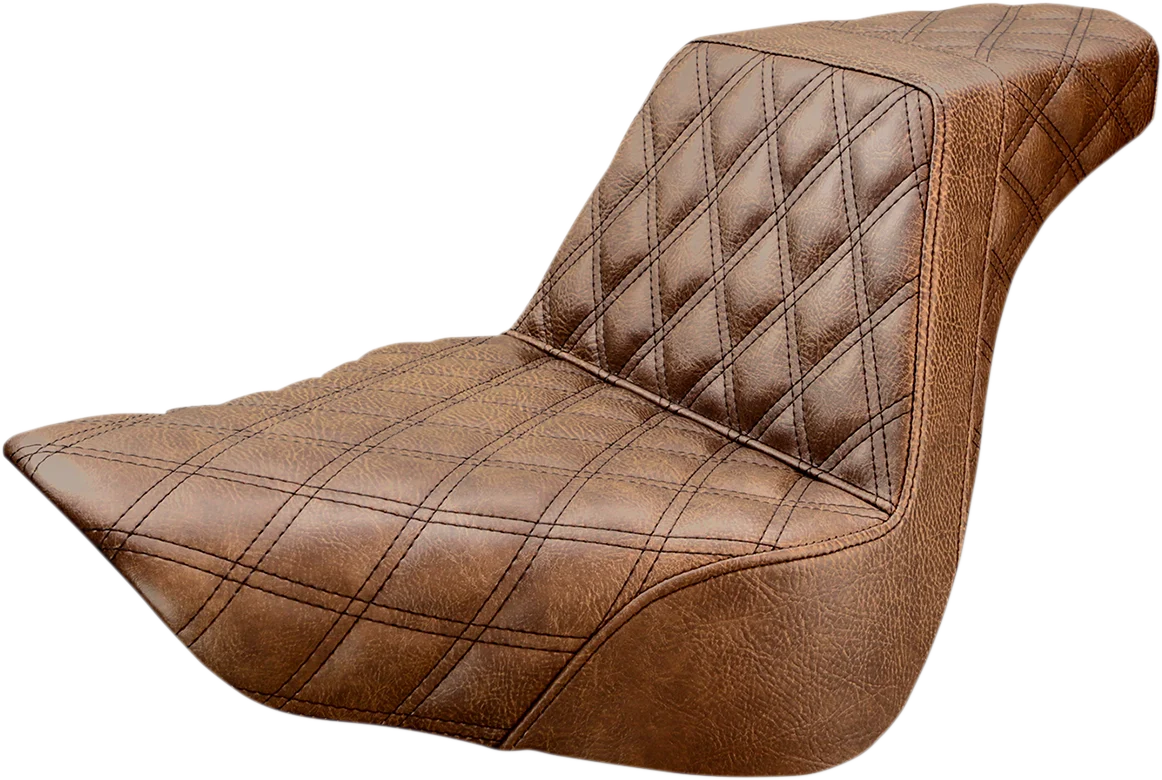 Professional SADDLEMEN Step-Up Seat - Full Lattice Stitch - Brown - FL FX '18-'23 - Part 818-27-175BR User-Friendly