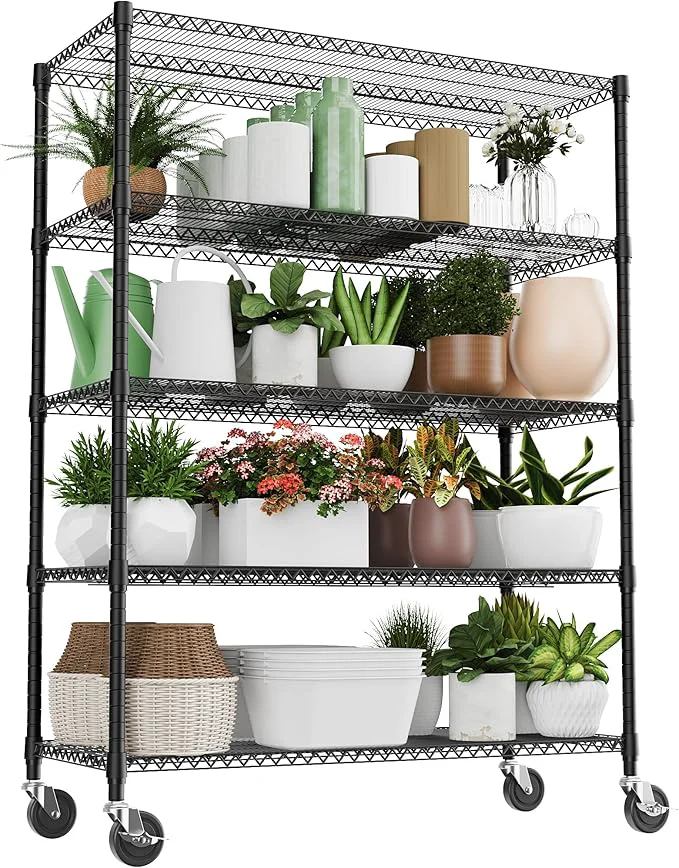 World-Class 5 Tiers Shelf 3300 lbs Steel Storage Shelving Utility Shelving Unit Steel Organizer Wire Rack for Home Kitchen Office Garage Black 23.6 D x 53.1 W x 73.6 HAbout ThisOverview Exceptional