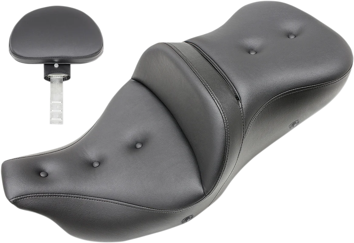 High-End SADDLEMEN Roadsofa Heated Pillow Top Seat with Backrest - Black - 808-07B-181TBRH for '09-'23 FLHTCUTG Flexible