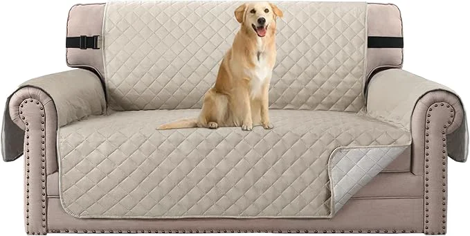 Secure H.VERSAILTEX Loveseat Protector for Dogs Pets Loveseat Slipcover Quilted Furniture Protector with Non Slip Elastic Strap Water Resistant Loveseats Seat Width to 46 Loveseat Pale Oak About ThisOverview Long-Lasting