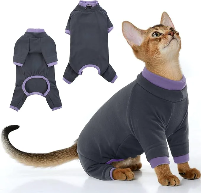 Clean PUMYPOREITY Sticky Hair Cat Clothes Prevent Hair Loss Cat Pajamas Soft Cat Prestigious