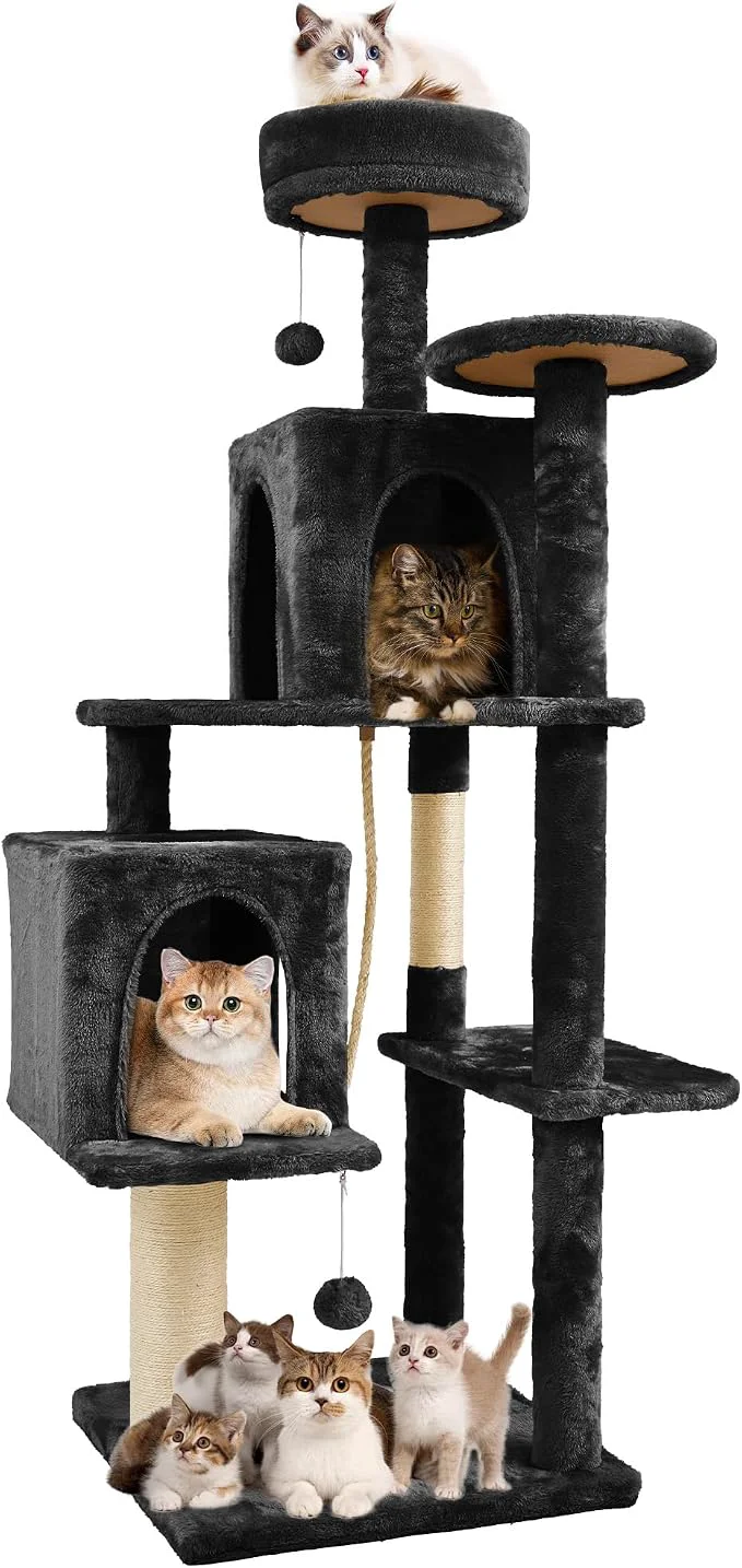Stylish 58.5inch Large Cat Tree Tower Condo Refined